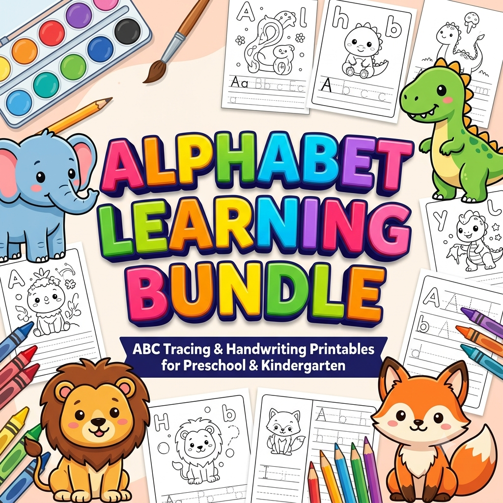 Alphabet Learning Bundle | ABC Tracing & Handwriting Printables for Preschool & Kindergarten