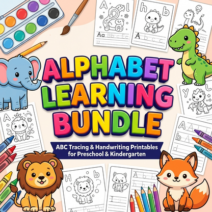 Alphabet Learning Bundle | ABC Tracing & Handwriting Printables for Preschool & Kindergarten